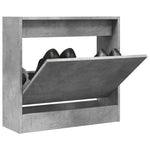 Schoenenkast 80X21X87,5 Cm Bewerkt Hout Betongrijs