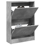 Schoenenkast 80X21X87,5 Cm Bewerkt Hout Betongrijs