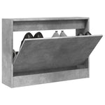 Schoenenkast 80X21X87,5 Cm Bewerkt Hout Betongrijs