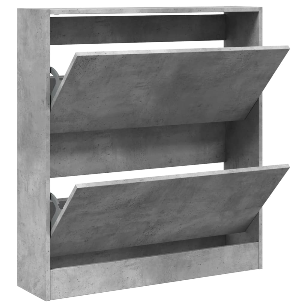 Schoenenkast 80X21X87,5 Cm Bewerkt Hout Betongrijs