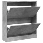 Schoenenkast 80X21X87,5 Cm Bewerkt Hout Betongrijs