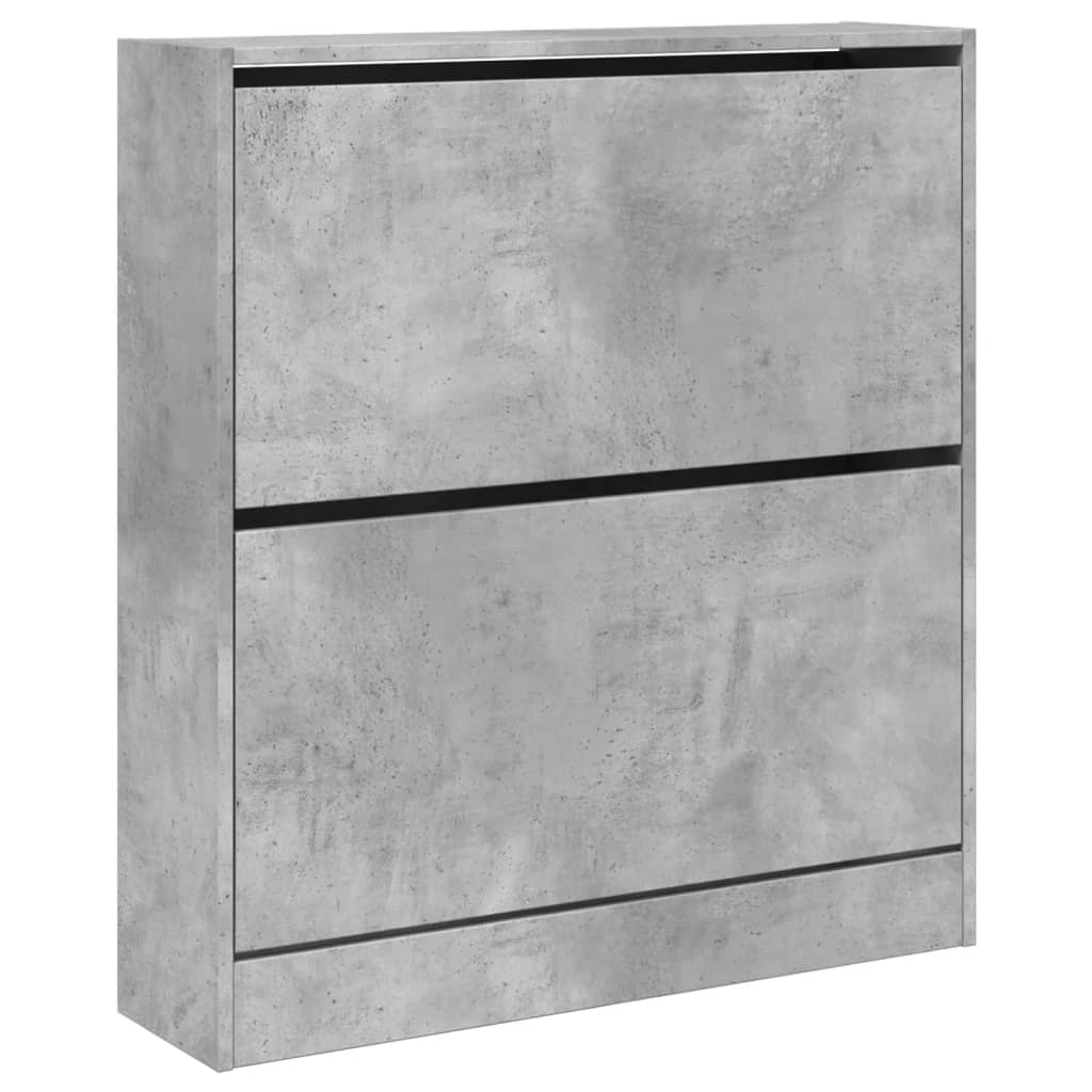 Schoenenkast 80X21X87,5 Cm Bewerkt Hout Betongrijs