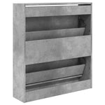 Schoenenkast 80X21X87,5 Cm Bewerkt Hout Betongrijs