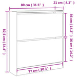 Schoenenkast 80X21X87,5 Cm Bewerkt Hout Betongrijs