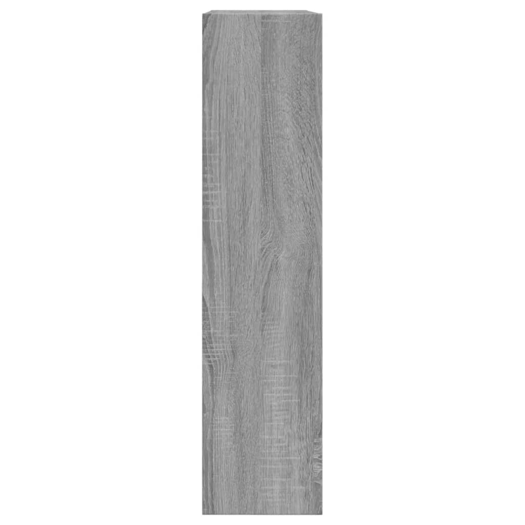 Schoenenkast 80X21X87,5 Cm Bewerkt Hout Eikenkleur Grijs Sonoma