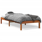 Bedframe Zonder Matras Massief Grenenhout Wasbruin