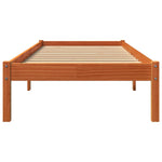 Bedframe Zonder Matras Massief Grenenhout Wasbruin