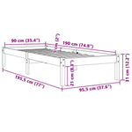 Bedframe Zonder Matras Massief Grenenhout Wasbruin