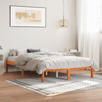 Bedframe Zonder Matras Massief Grenenhout Wasbruin