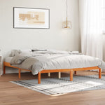 Bedframe Zonder Matras Massief Grenenhout Wasbruin