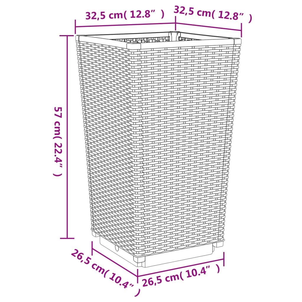 Plantenbakken 32,5X32,5X57 Cm Polypropeen