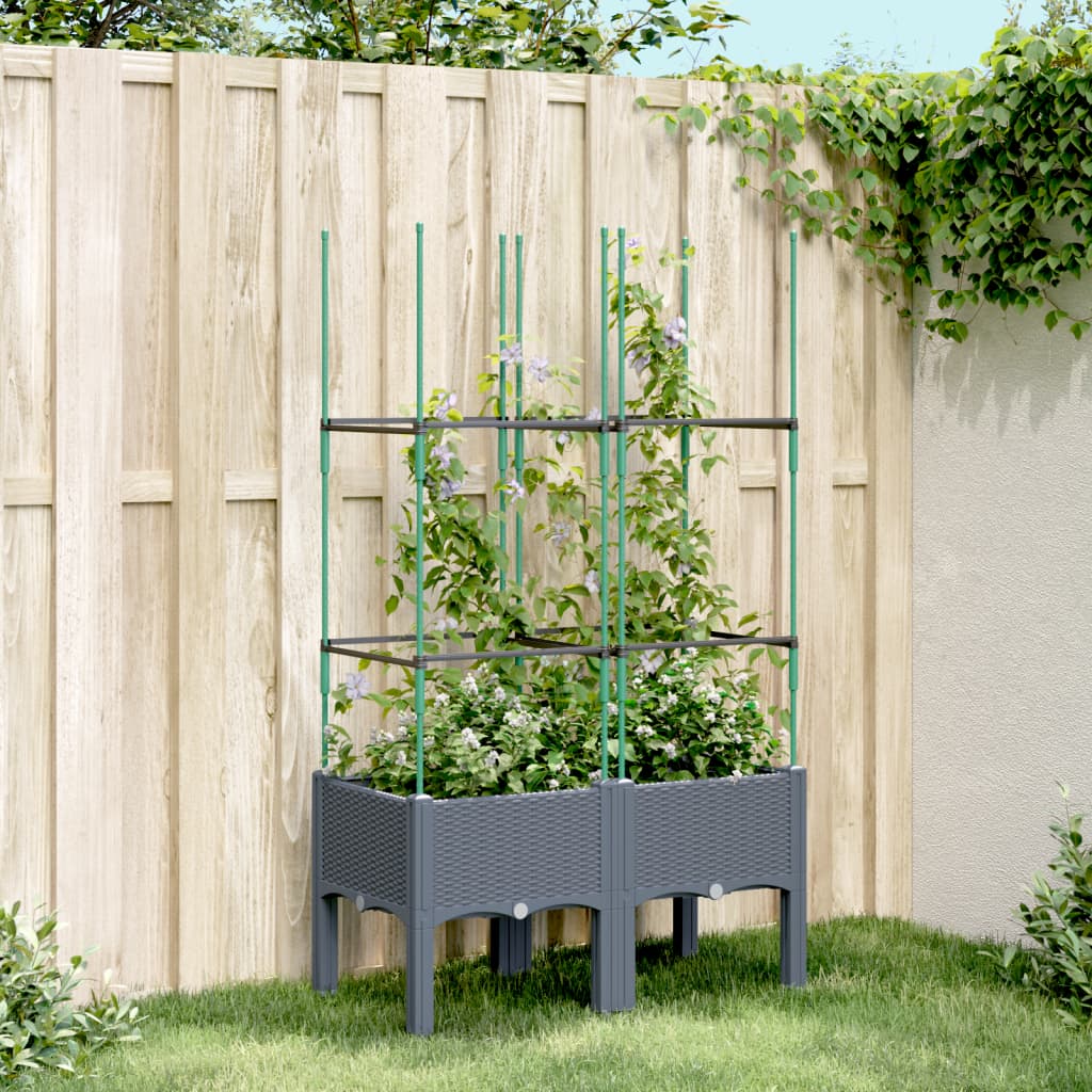 Plantenbak Met Latwerk 40X40X142,5 Cm Polypropeen