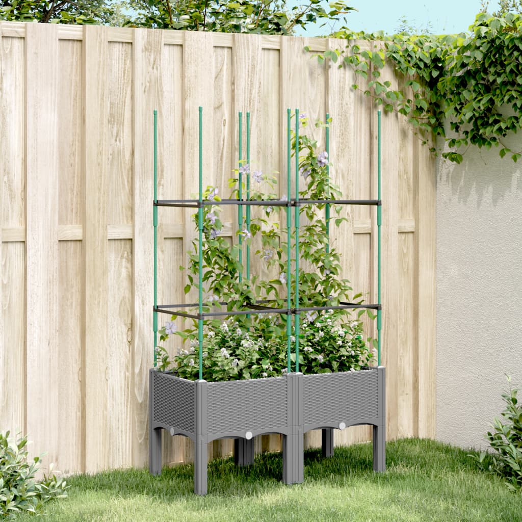 Plantenbak Met Latwerk 40X40X142,5 Cm Polypropeen