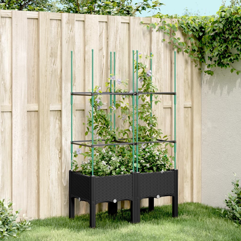 Plantenbak Met Latwerk 40X40X142,5 Cm Polypropeen