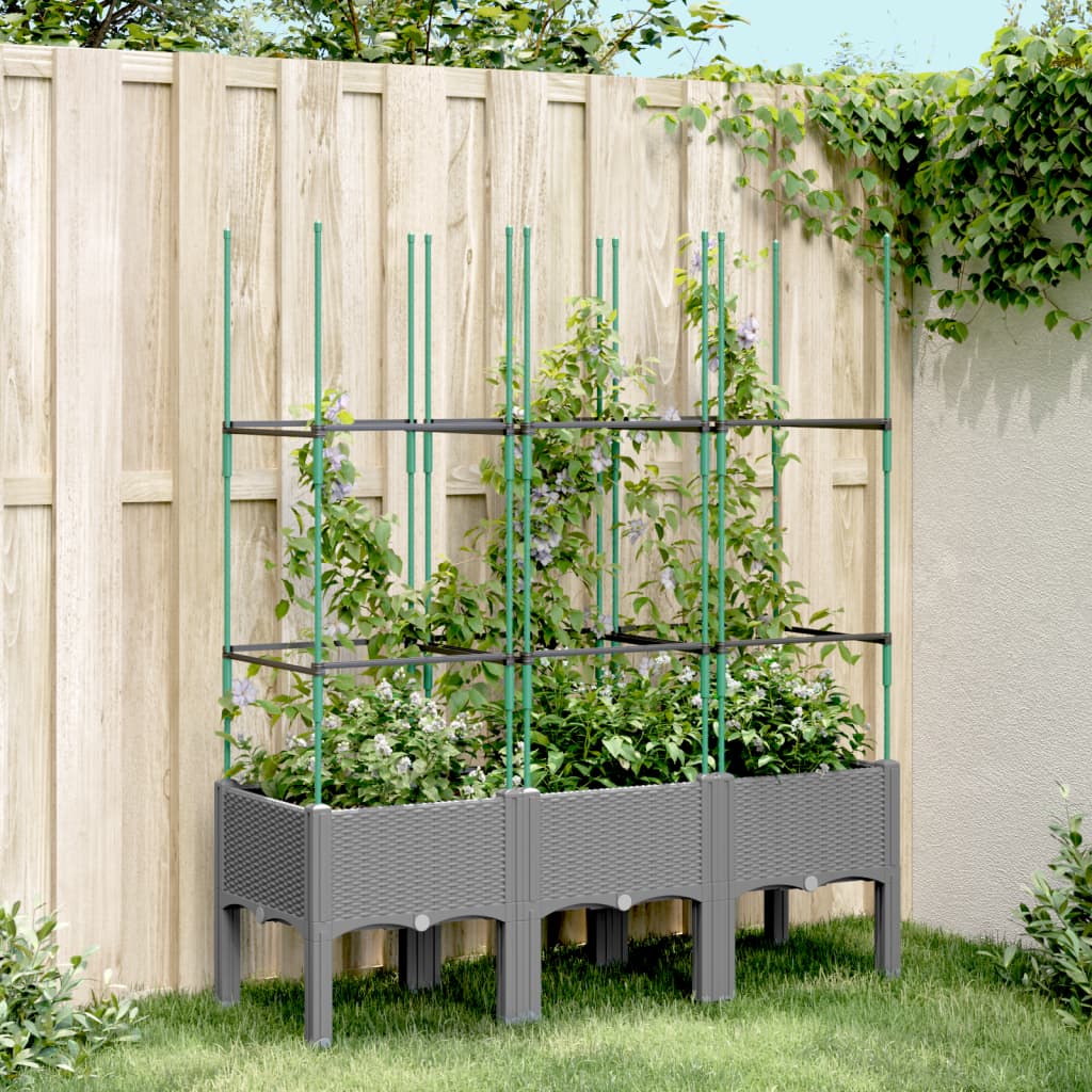 Plantenbak Met Latwerk 40X40X142,5 Cm Polypropeen