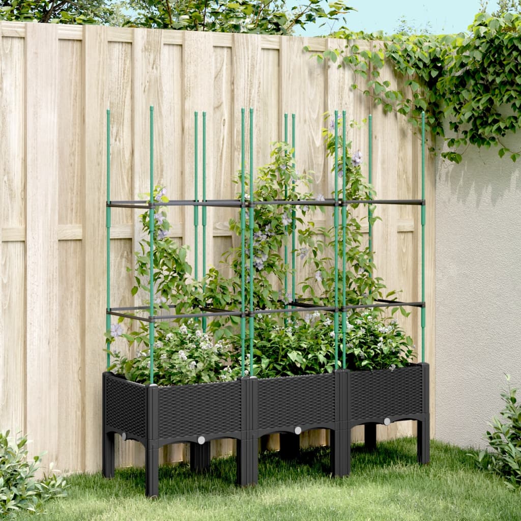 Plantenbak Met Latwerk 40X40X142,5 Cm Polypropeen