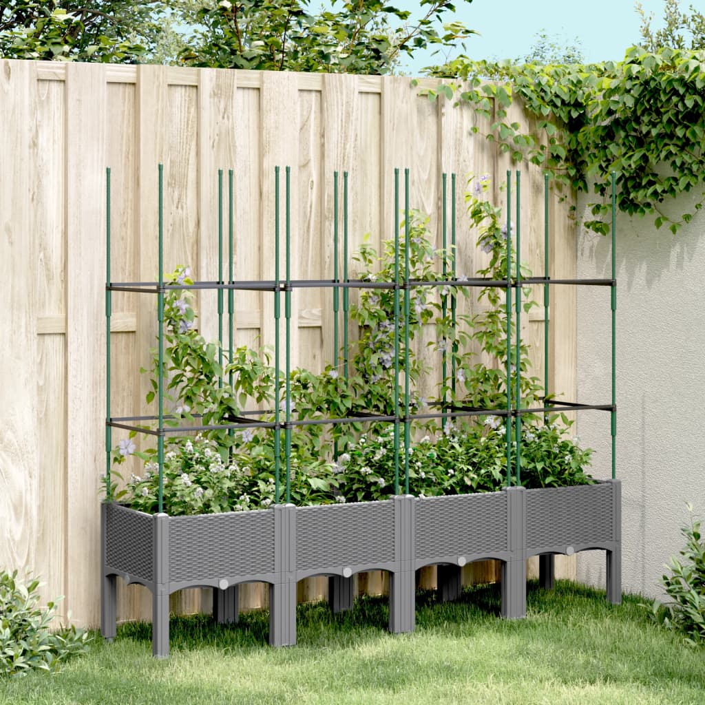 Plantenbak Met Latwerk 40X40X142,5 Cm Polypropeen