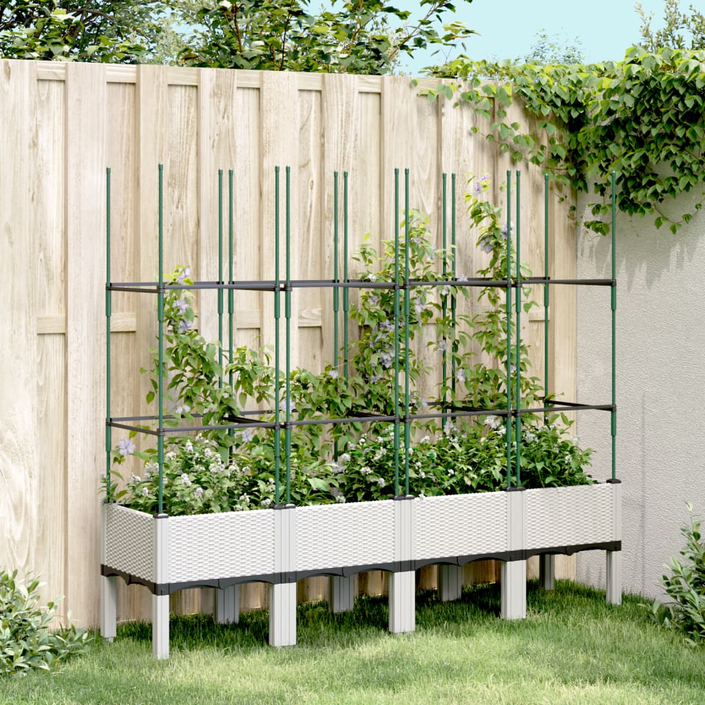 Plantenbak Met Latwerk 40X40X142,5 Cm Polypropeen