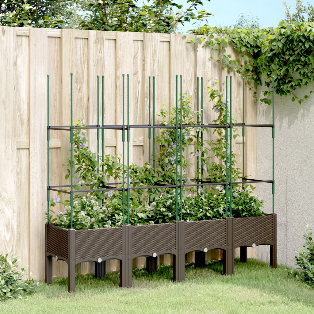 Plantenbak Met Latwerk 40X40X142,5 Cm Polypropeen