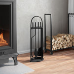 5-Delige Haardset 23X15X66 Cm Staal