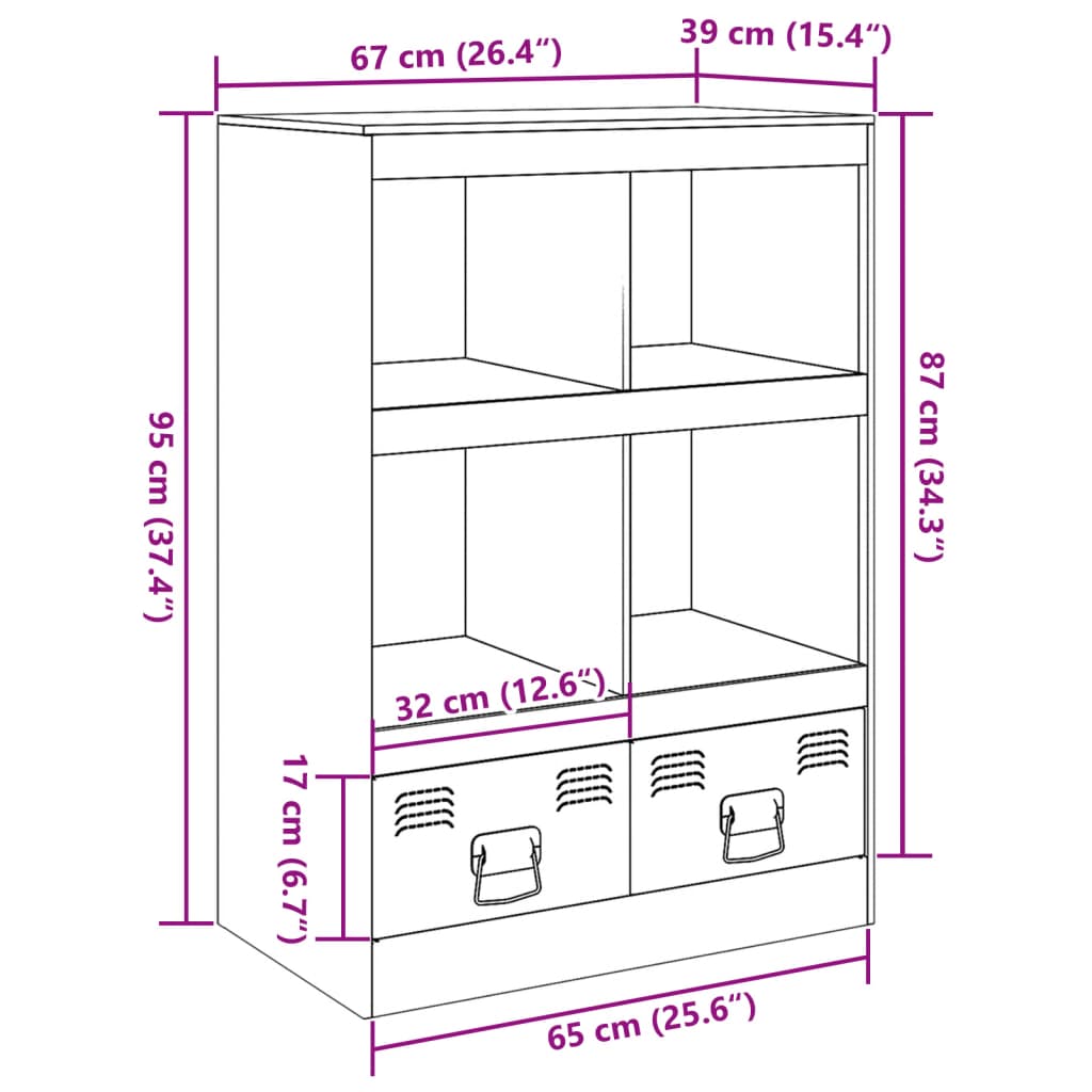 Hoge Kast 67X39X95 Cm Staal