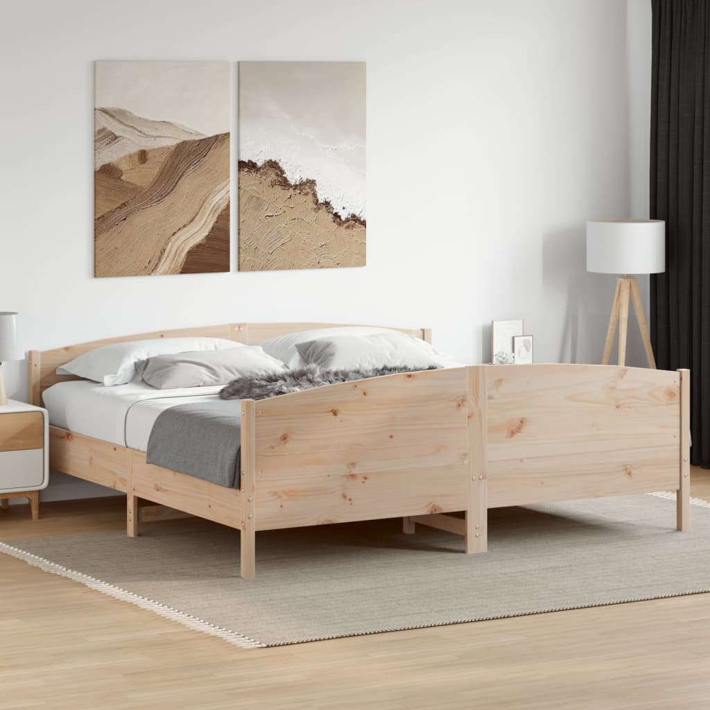 Bedframe Zonder Matras Massief Grenenhout