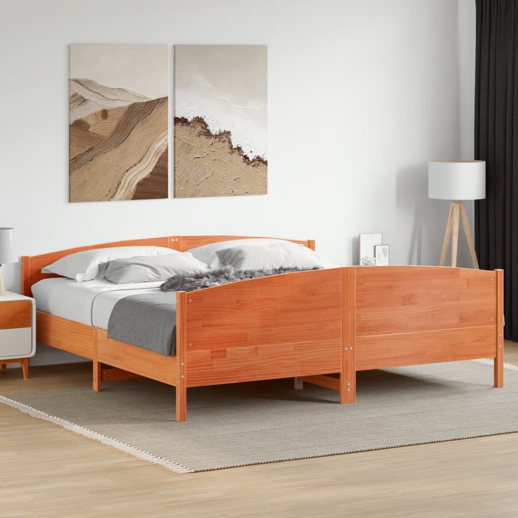 Bedframe Zonder Matras Massief Grenenhout