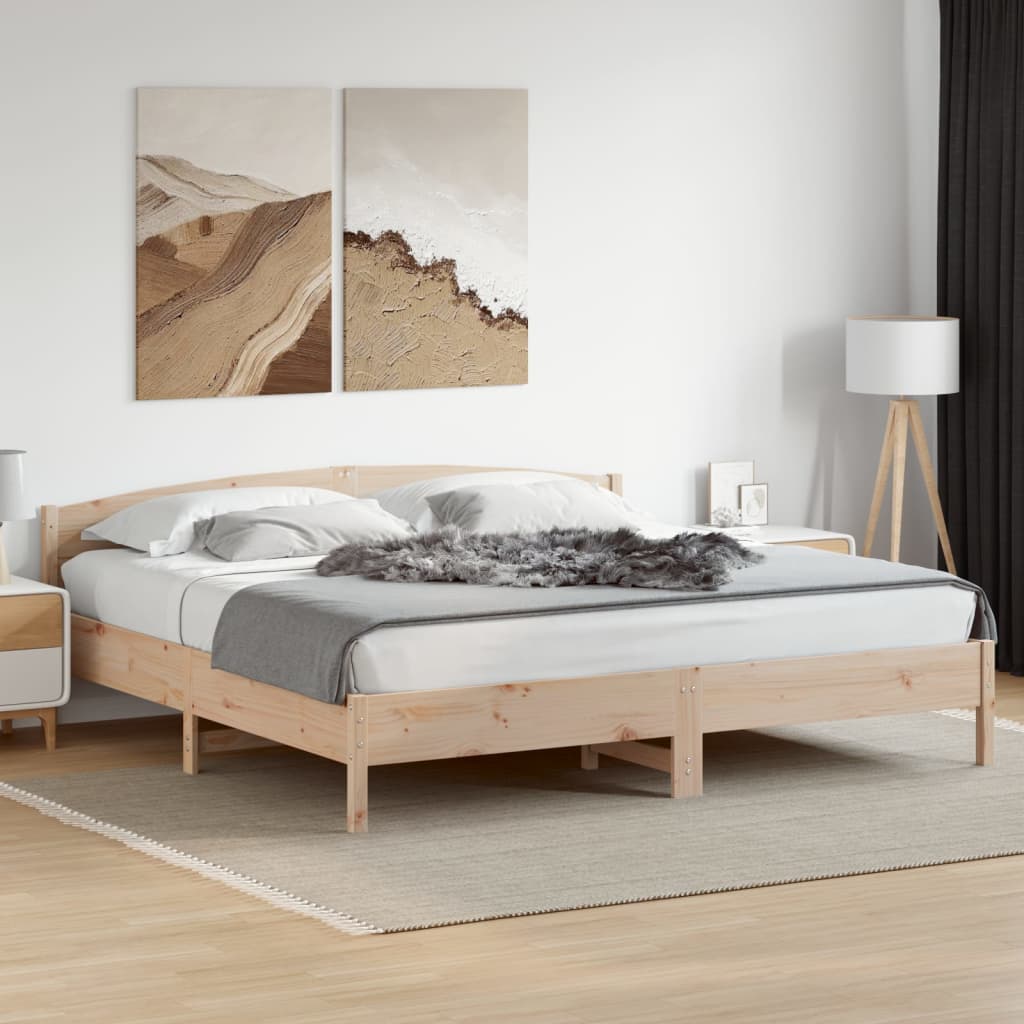 Bedframe Zonder Matras Massief Grenenhout