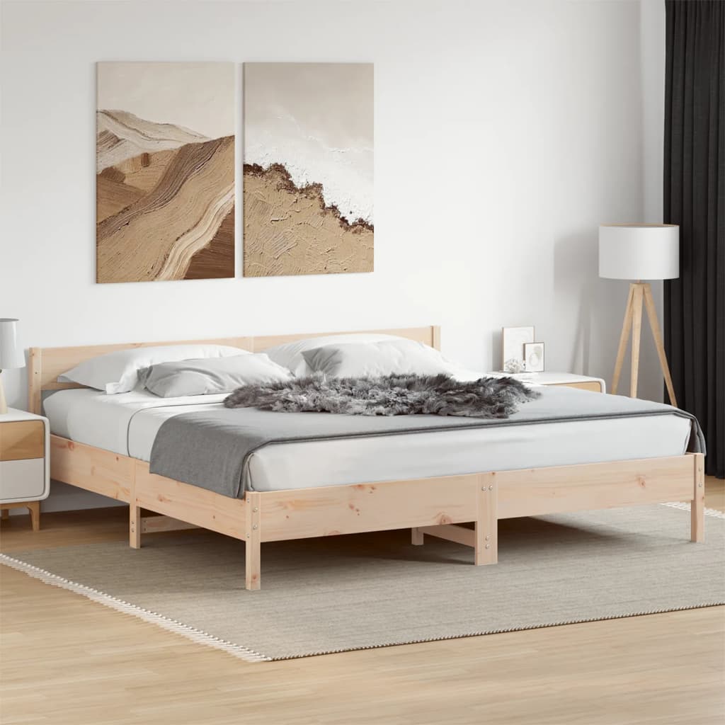 Bedframe Zonder Matras Massief Grenenhout