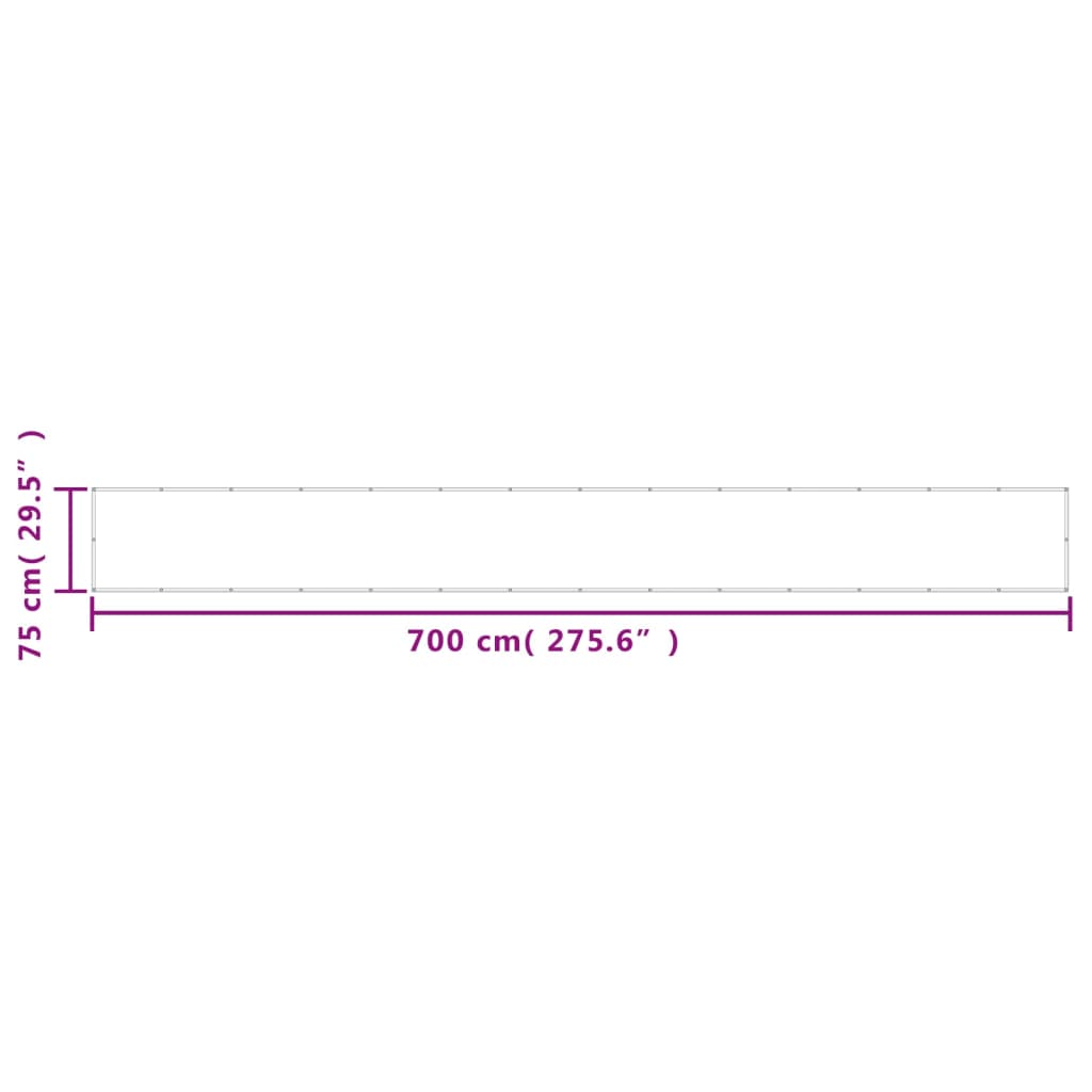 Balkonscherm 75X700 Cm 100% Oxford Polyester Zwart