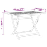 Tuintafel Inklapbaar 120X70X75 Cm Massief Acaciahout