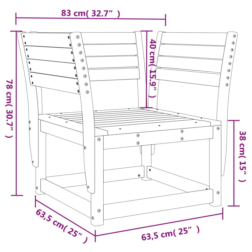 Tuinstoel Massief Grenenhout Wit