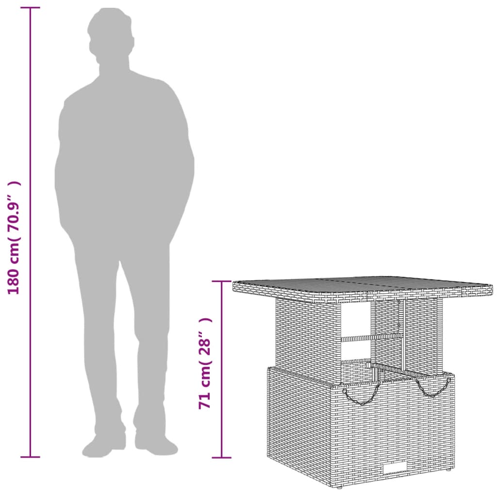 Tuintafel Poly Rattan En Acaciahout