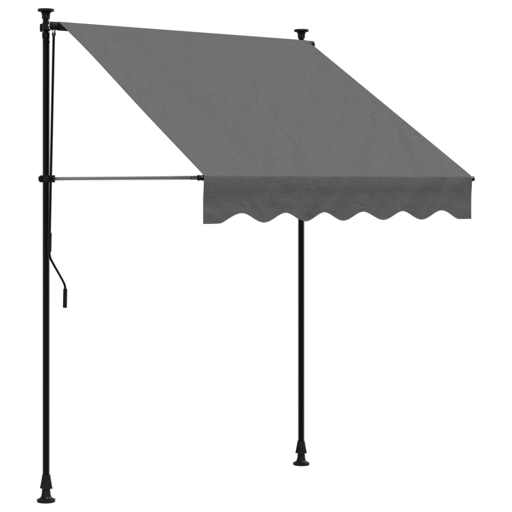 Luifel Uittrekbaar 150X150 Cm Stof En Staal Antracietkleurig