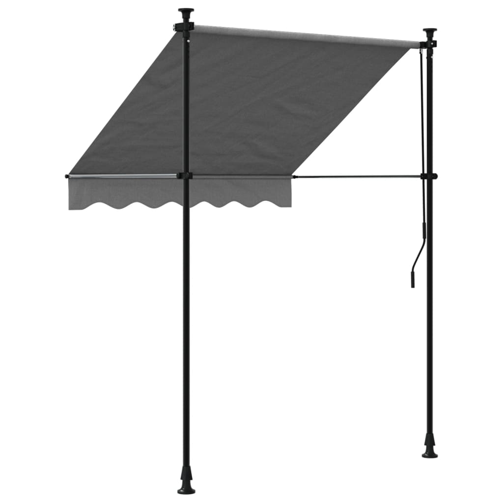 Luifel Uittrekbaar 150X150 Cm Stof En Staal Antracietkleurig