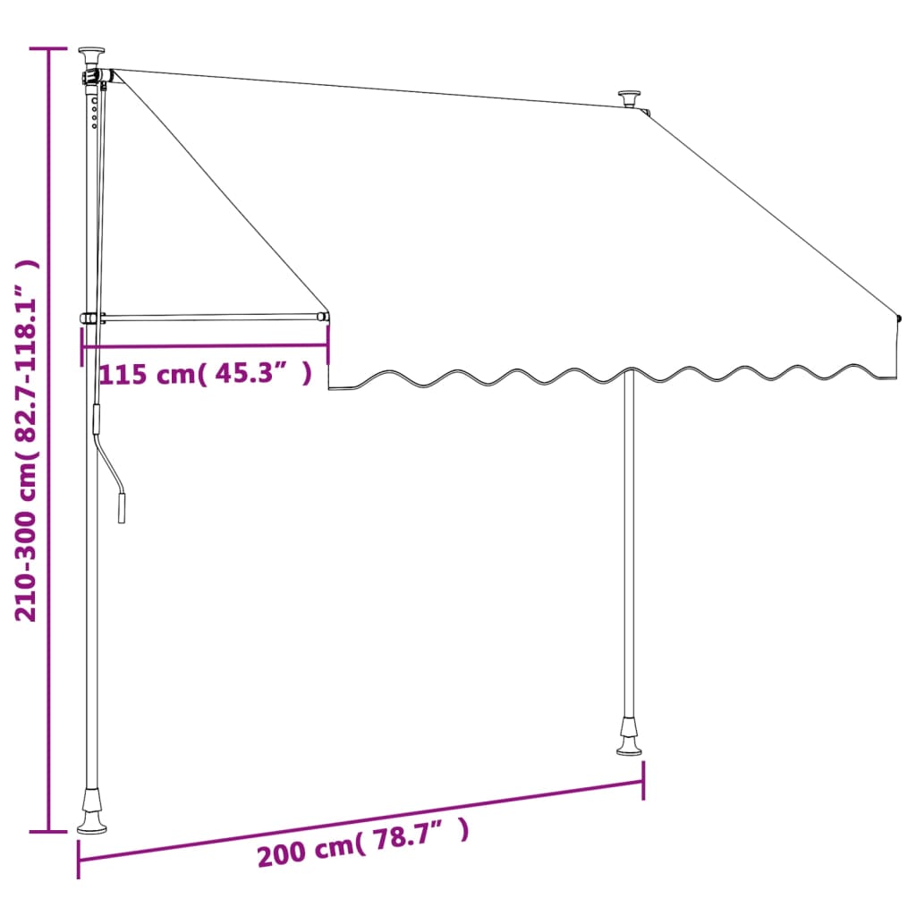 Luifel Uittrekbaar 200X150 Cm Stof En Staal Crèmekleurig