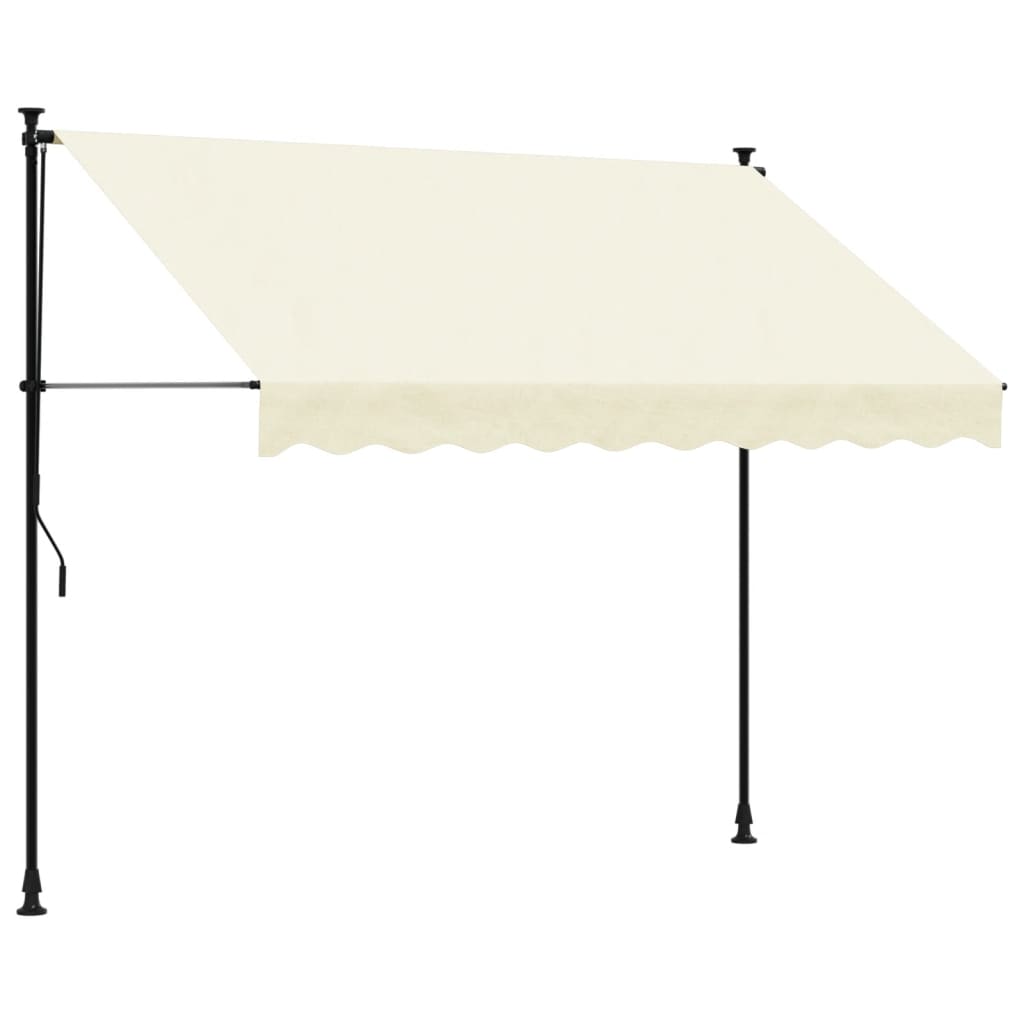 Luifel Uittrekbaar 250X150 Cm Stof En Staal Crèmekleurig