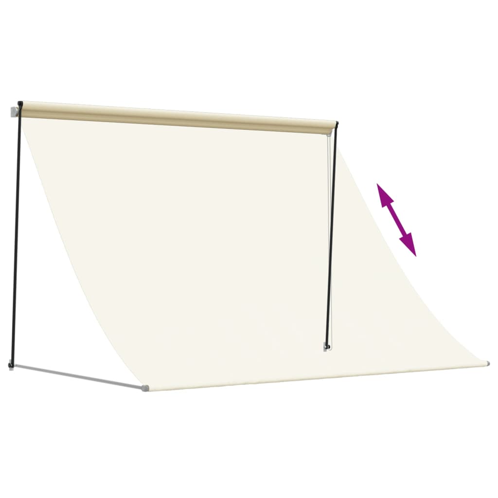 Luifel Uittrekbaar 250X150 Cm Stof En Staal Crèmekleurig