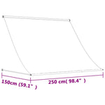 Luifel Uittrekbaar 250X150 Cm Stof En Staal Crèmekleurig