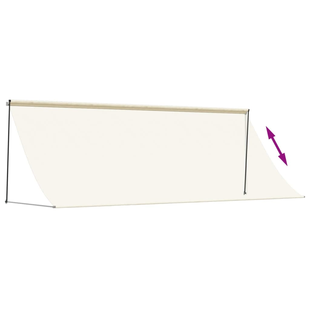 Luifel Uittrekbaar 400X150 Cm Stof En Staal Crèmekleurig