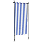 Rolgordijn Voor Buiten 120X270 Cm Stof En Staal Blauw En Wit