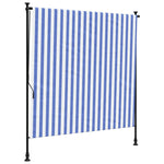 Rolgordijn Voor Buiten 200X270 Cm Stof En Staal Blauw En Wit