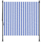 Rolgordijn Voor Buiten 200X270 Cm Stof En Staal Blauw En Wit