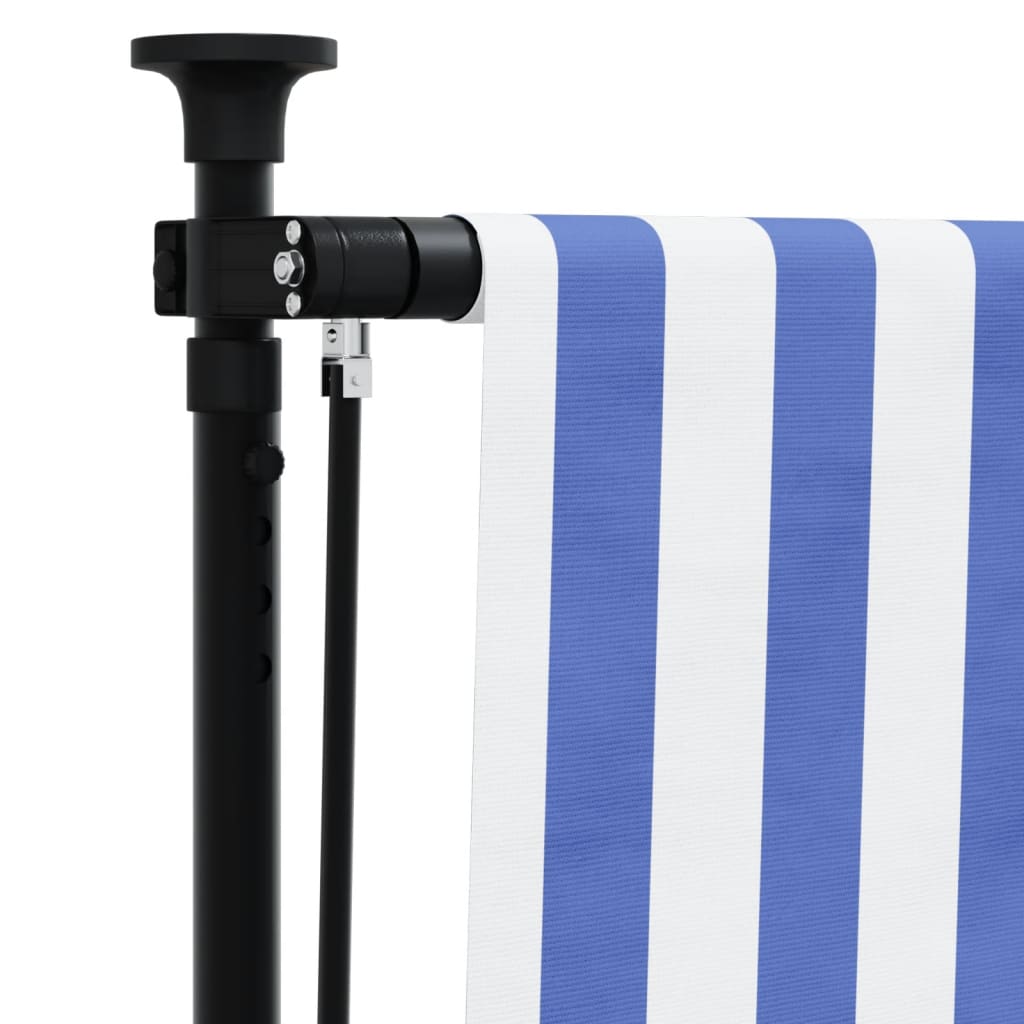 Rolgordijn Voor Buiten 200X270 Cm Stof En Staal Blauw En Wit
