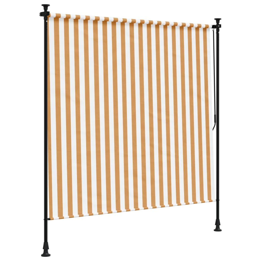Rolgordijn Voor Buiten 150X270 Cm Stof En Staal Oranje En Wit