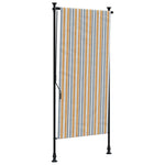 Rolgordijn Voor Buiten 100X270 Cm Stof En Staal Geel En Wit