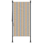 Rolgordijn Voor Buiten 100X270 Cm Stof En Staal Geel En Wit