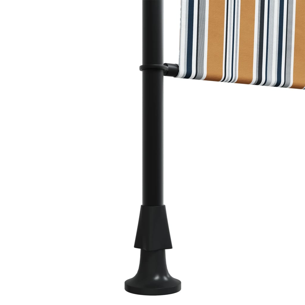 Rolgordijn Voor Buiten 120X270 Cm Stof En Staal Geel En Wit