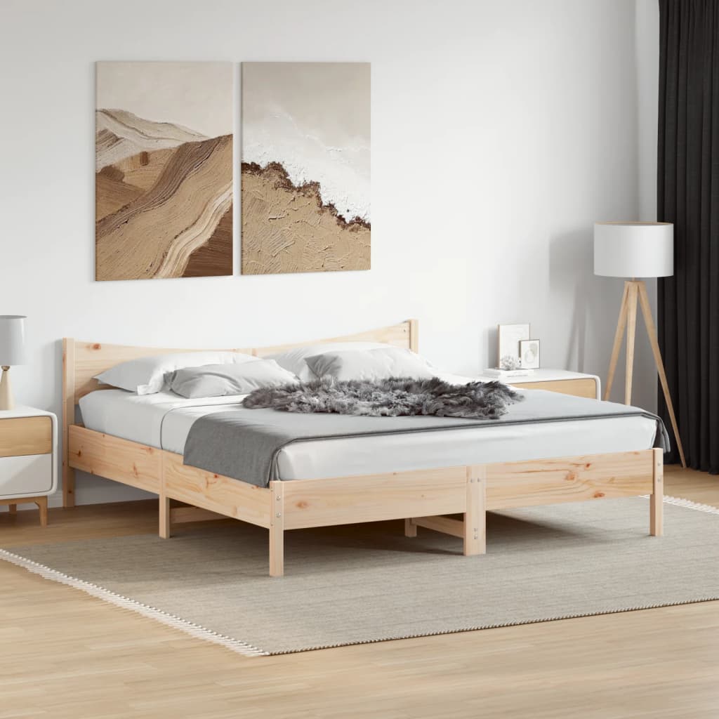 Bedframe Zonder Matras Massief Grenenhout