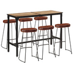 7-Delige Barset Massief Ruw Mangohout En Metaal